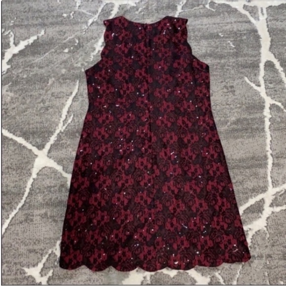 Anne Klein Red & Black Lace Sheath Dress Size 8 – New Without Tags - Picture 6 of 8